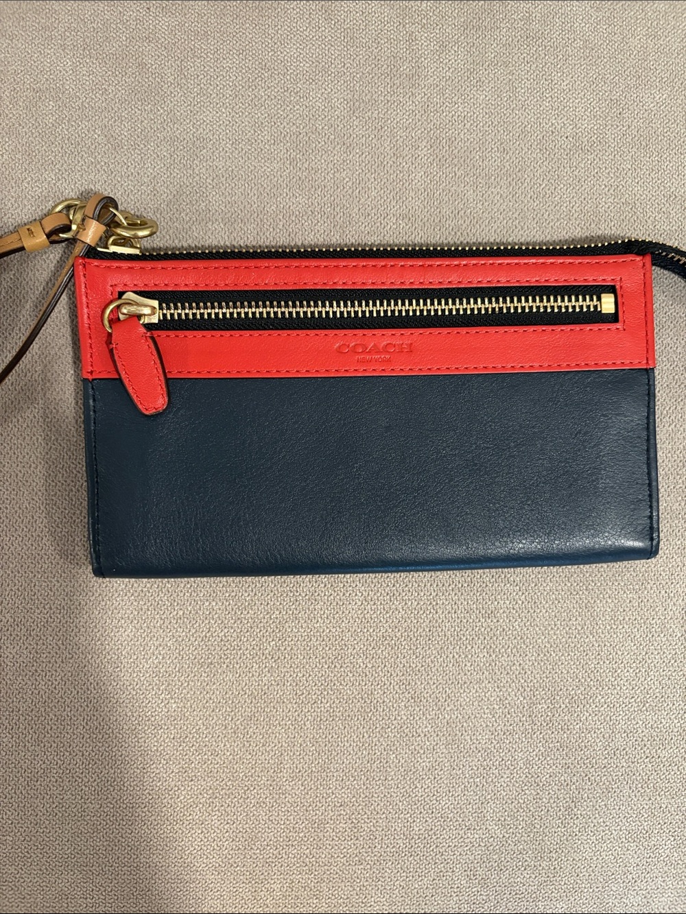 Y2K Coach Legacy Colorblock Leather Zippy Wristlet Wallet